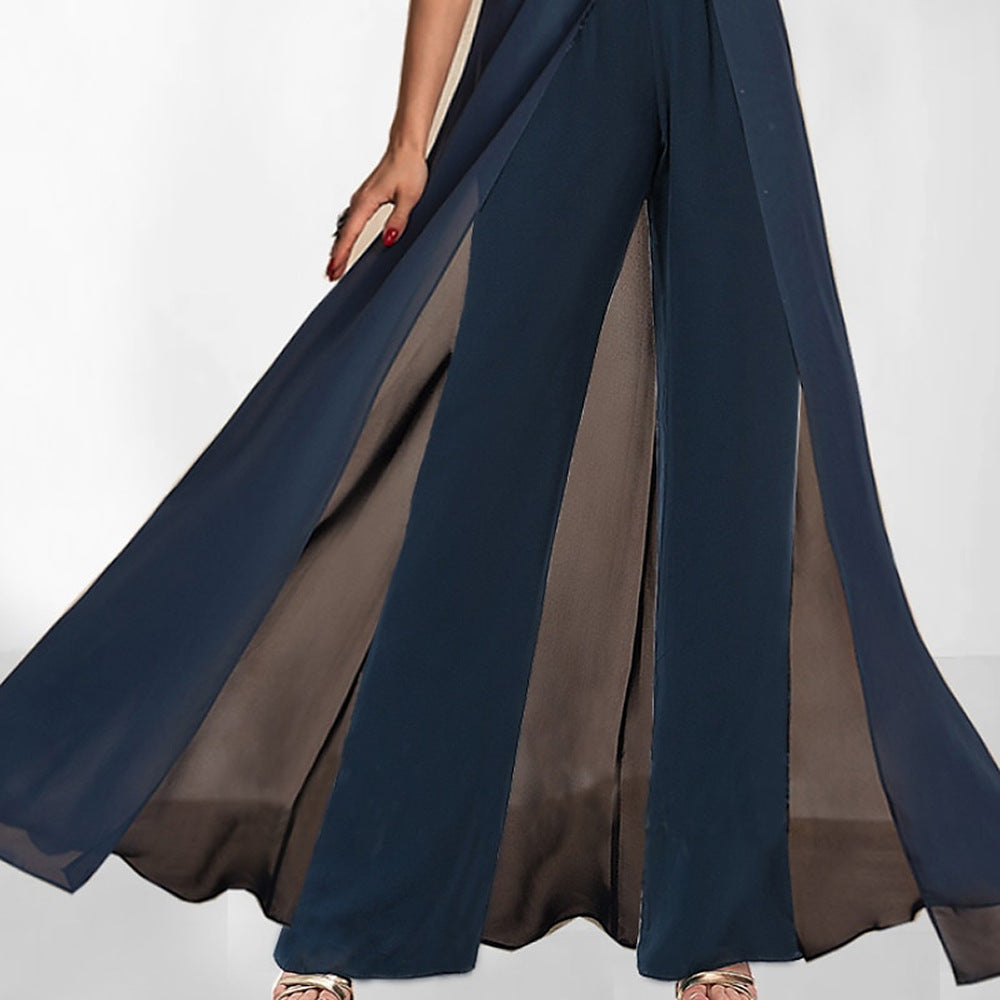 Lune London fluid chiffon evening jumpsuit for women