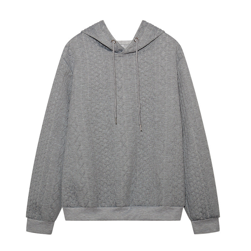 Casual knitted sweater for women with hood and textured design Lune London