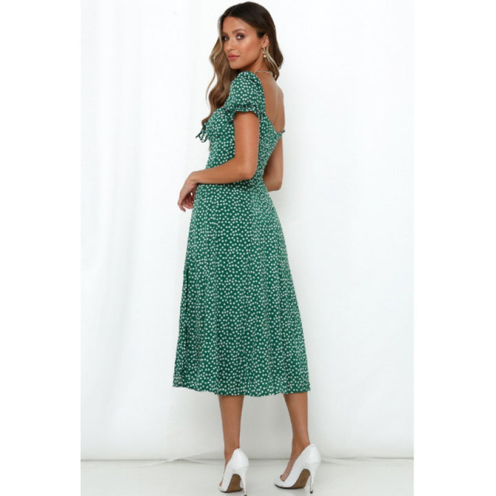 Robe midi femme avec fente latérale et motif floral romantique Chic & Stil