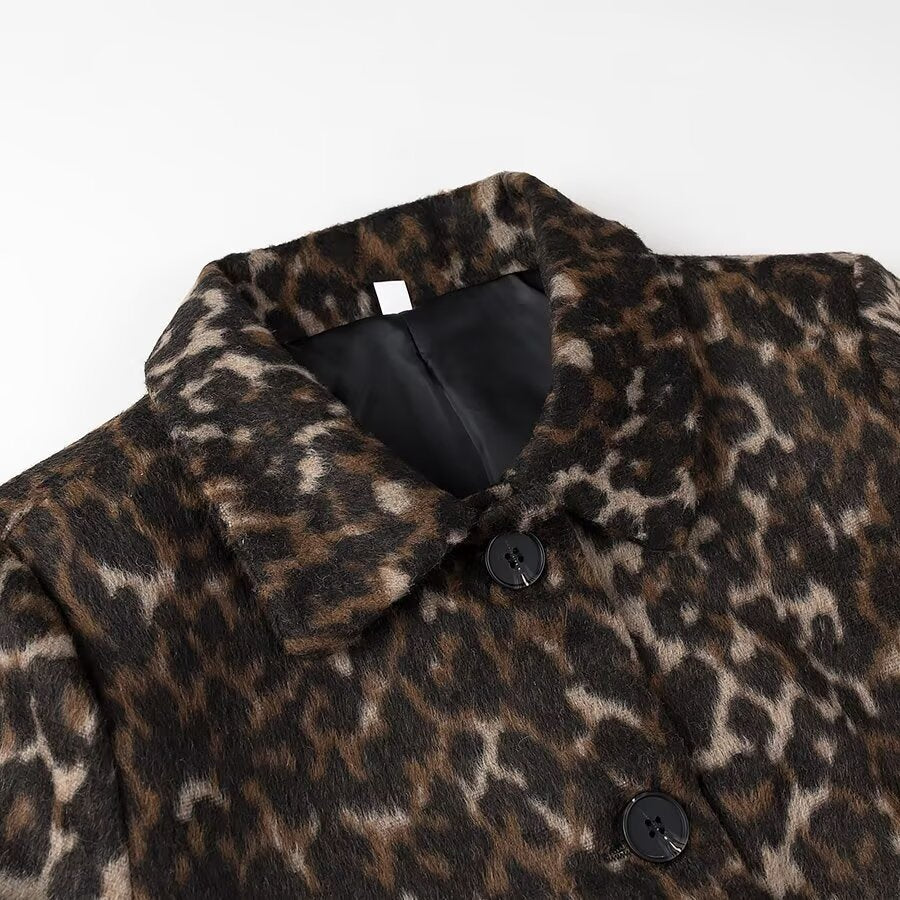 Ladies oversized Leopard Jacket Lune London