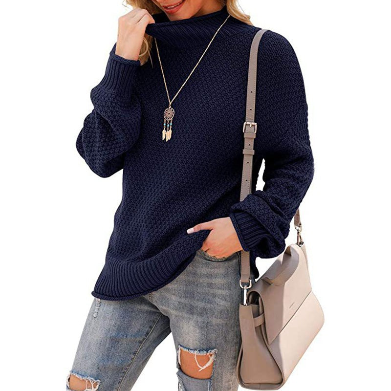 Thick knit sweater for women with high collar and comfortable sleeves Lune London