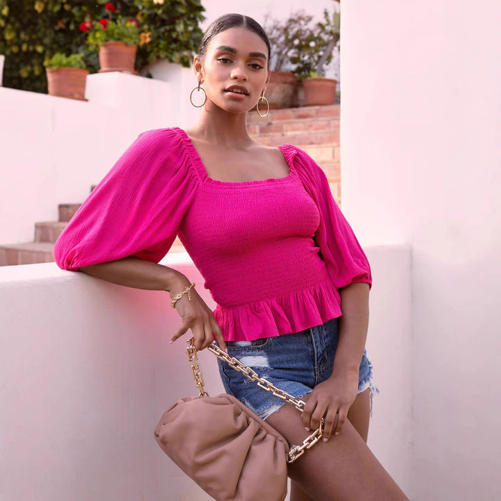 Ladies puff sleeves top Lune London