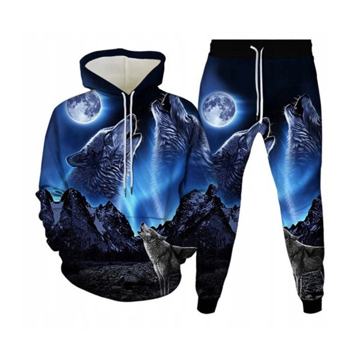 Men's hoodie set and jogger pants with modern graphic print Lune London