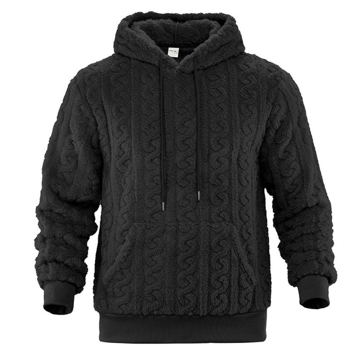 Ladies Cozy Fleece Hoodie with Textured Pattern Lune London