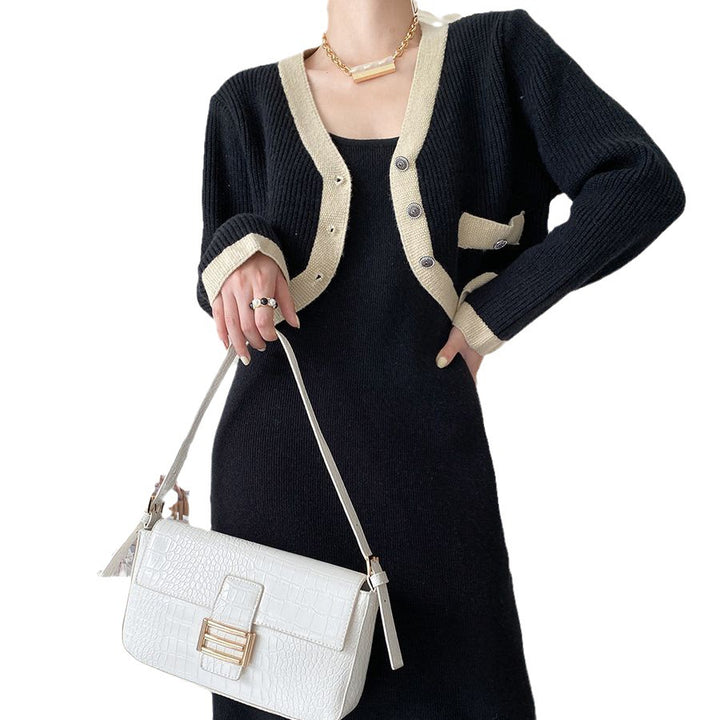 Cardigan femme avec des détails contrastants et des boutons Chic & Stil
