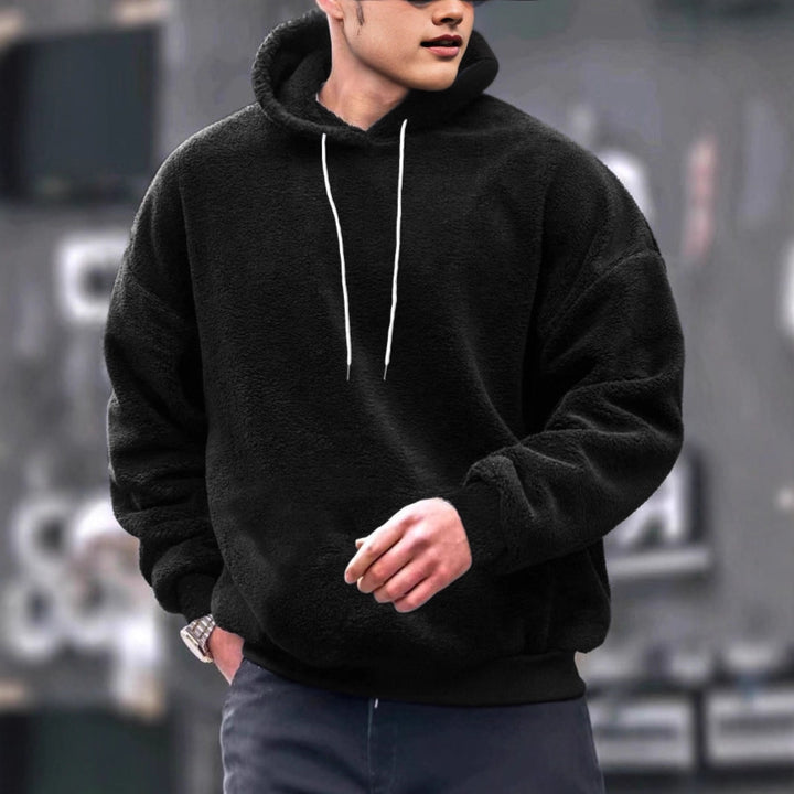 Men's cozy fleece hoodie with a sporty cut and adjustable drawstring Lune London