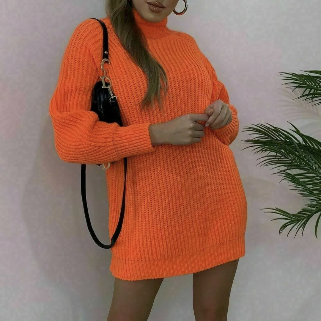 Pull en maille pour femmes avec col montant et coupe haute Chic & Stil