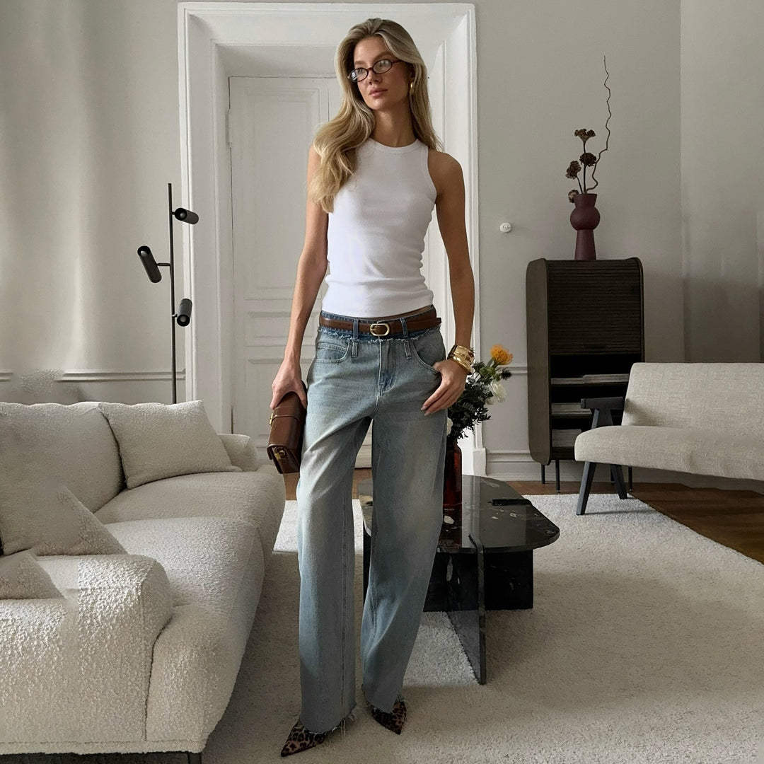 Ladies High Waist Jeans Lune London