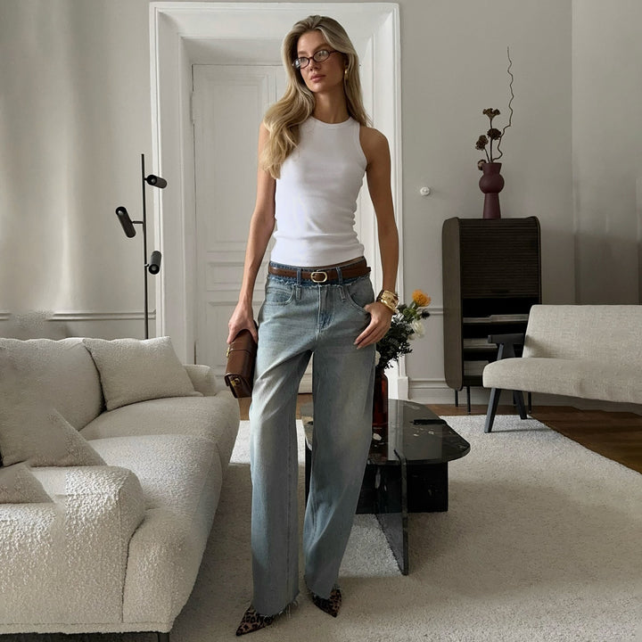 Ladies High Waist Jeans Lune London