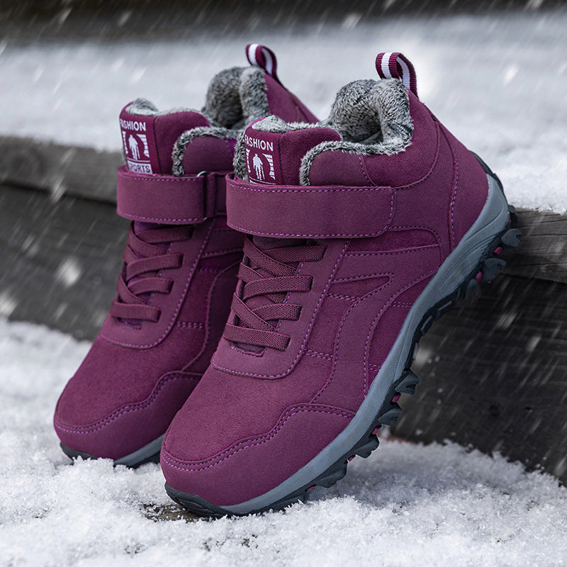 Insulated hiking shoes for women with non-slip sole and practical Velcro solution Lune London