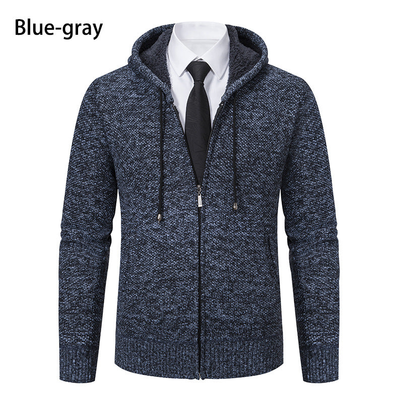 Men's knit jacket with modern cut and practical zipper Lune London