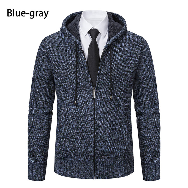 Men's knit jacket with modern cut and practical zipper Lune London