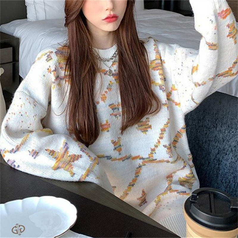 Pull tricoté à la mode pour femmes avec motif créatif Chic & Stil