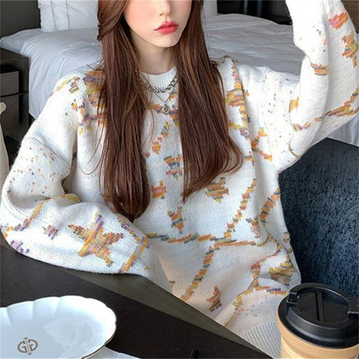Pull tricoté à la mode pour femmes avec motif créatif Chic & Stil