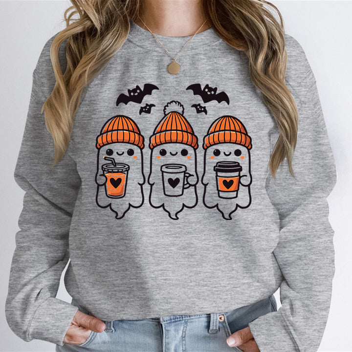 Sweatshirt pour femmes avec un design de fantôme joyeux et une coupe confortable Chic & Stil
