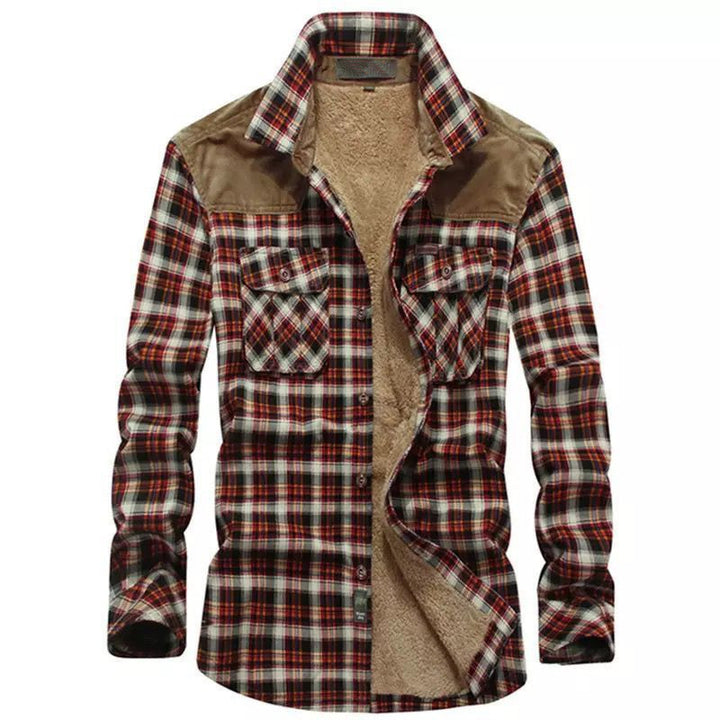 Men's flannel shirt with fleece lining and practical chest pockets Lune London