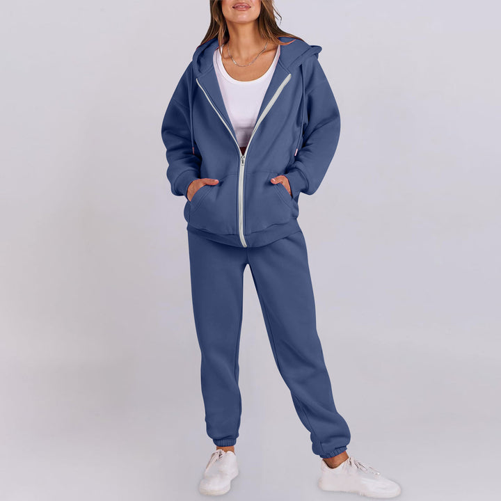 Casual women's sports set with hood and zipper Lune London
