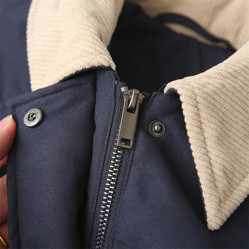Quilted women's transitional jacket with contrast collar and practical pockets Lune London