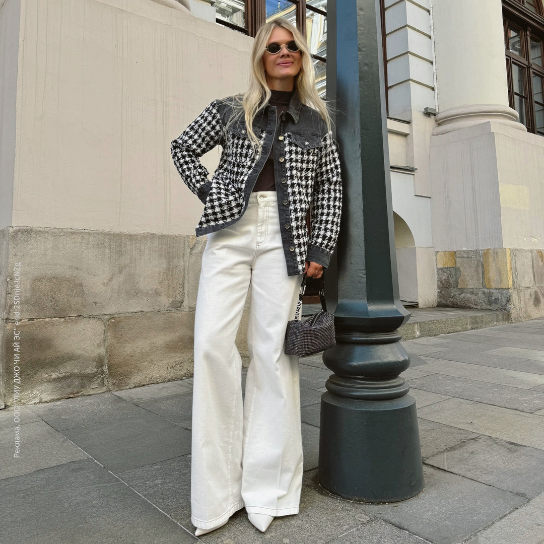 Elegant checkered jacket for women with a loose fit and high-quality details Lune London
