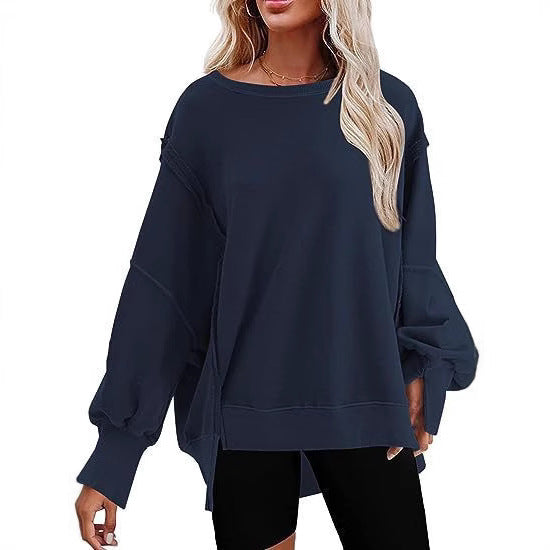 Ladies Oversized Sweatshirt with Balloon Sleeves Lune London