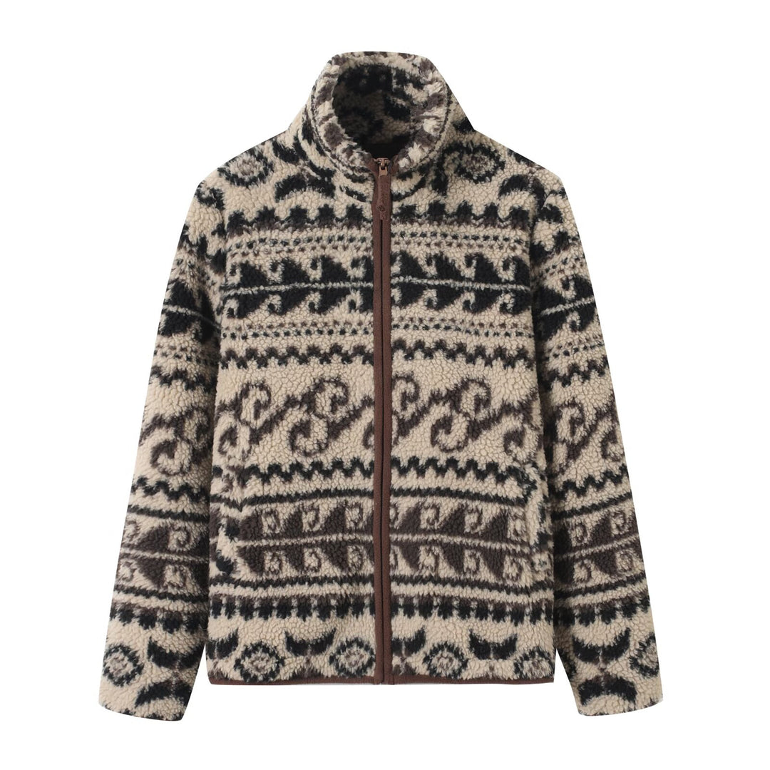 Veste en polaire pour femmes avec col haut et motif tendance Chic & Stil