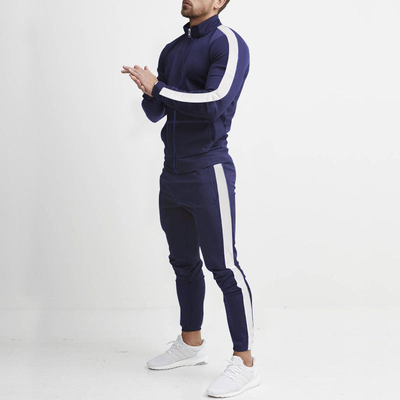 Men's sports suit with zipper and side stripe Lune London