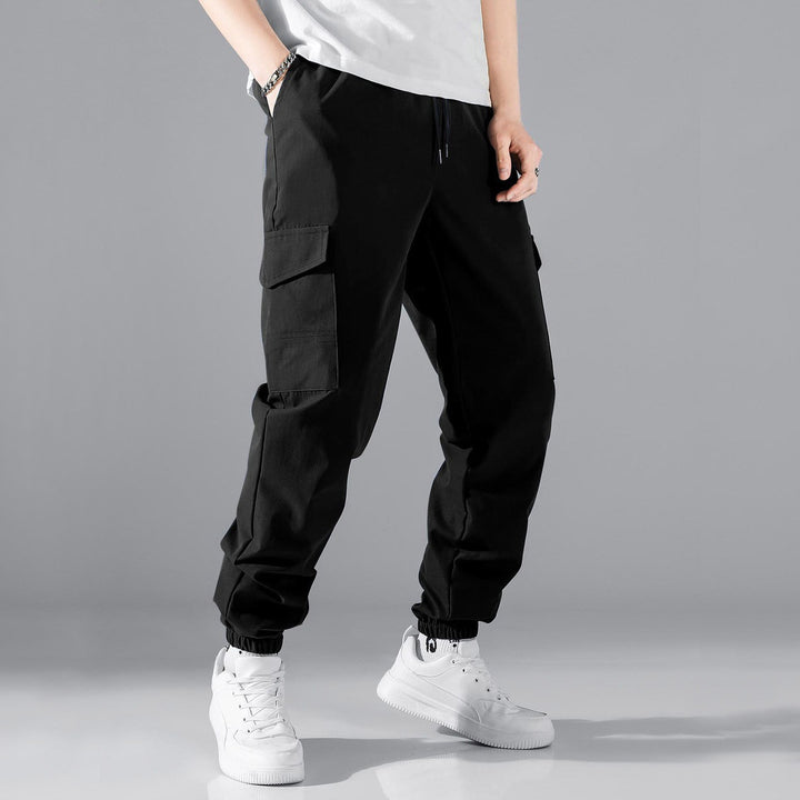 Men's cargo jogger pants with elastic waistband and side pockets Lune London