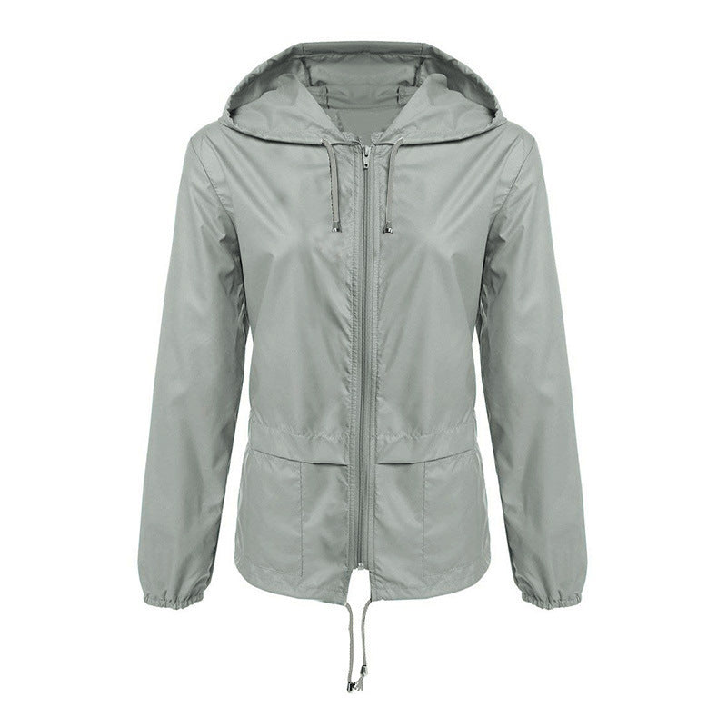 Ladies lightweight transition jacket with adjustable drawstring Lune London