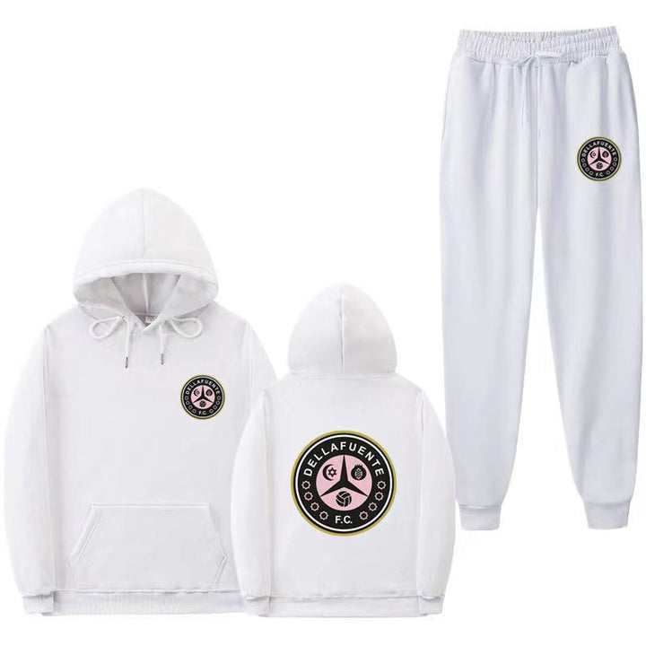 Women's comfortable leisure lounge suit with kangaroo pocket and modern logo Lune London