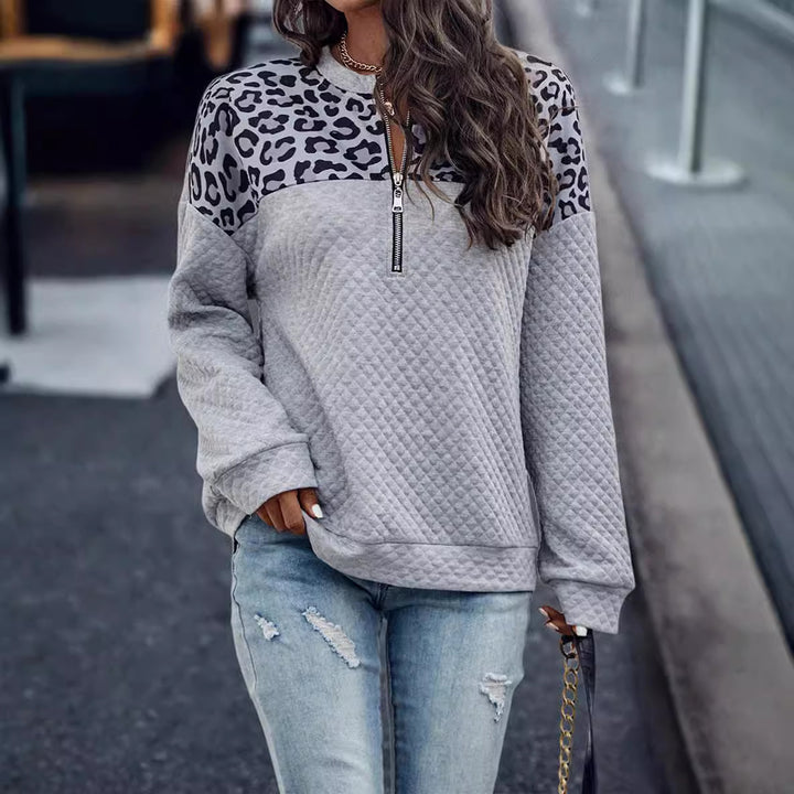 Quilted half-zip sweatshirt for women Lune London