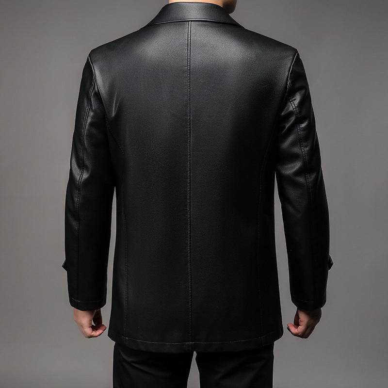 Faux leather jacket for men with elegant cut and practical pockets Lune London
