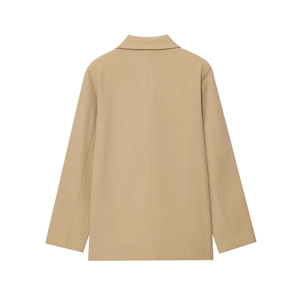Ladies elegant double-breasted blazer with gold buttons Lune London