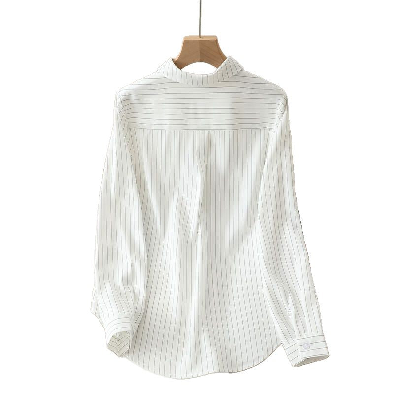 Blouse femme à manches longues avec motif rayé fin Chic & Stil