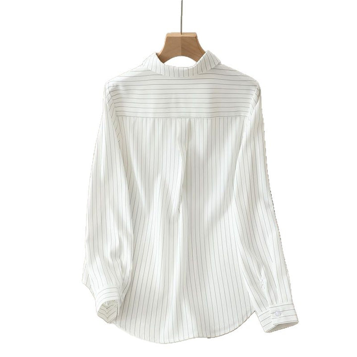 Blouse femme à manches longues avec motif rayé fin Chic & Stil