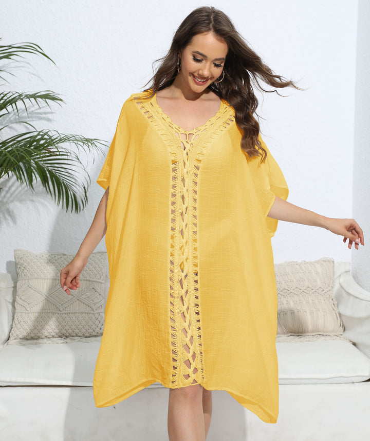 Women Boho lace swimsuit neckline tunic Lune London