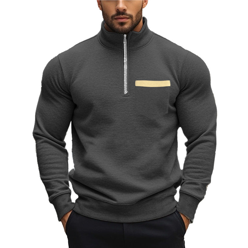 Men's sweatshirt with zipper and chest pocket Lune London
