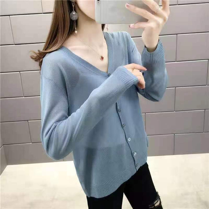 Cardigan femme avec col en V et détails de boutons Chic & Stil