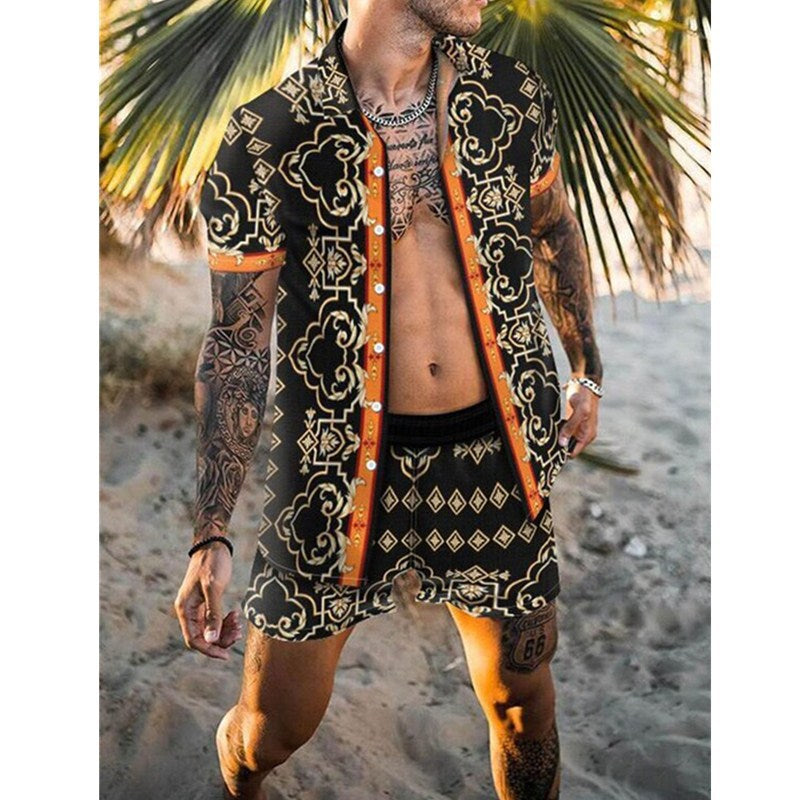 Stylish short set for men with tropical print Lune London
