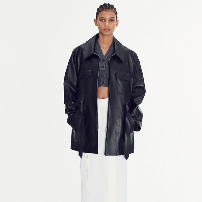 Veste oversize en faux cuir pour femmes Chic & Stil