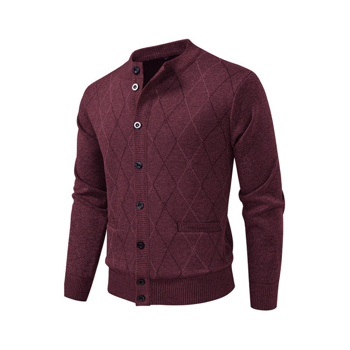 Men's knitted jacket with a modern diamond pattern Lune London