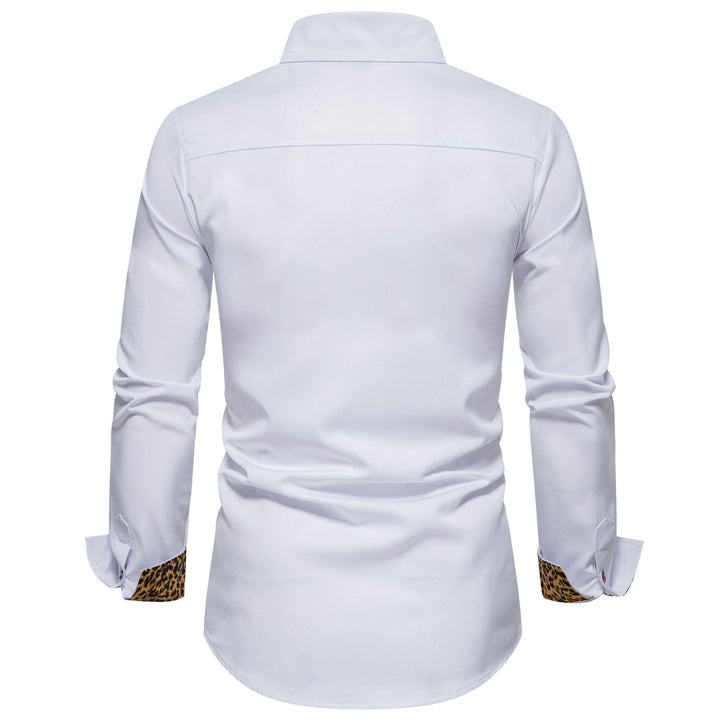 Men's Elegant Long-Sleeve Shirt with Leopard Pattern Lune London