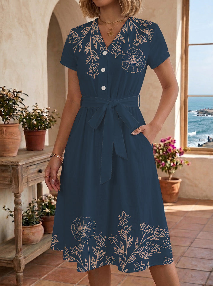 Women’s midi dress with floral design and comfortable fit Lune London