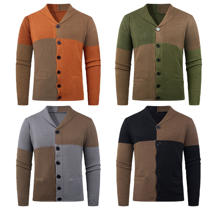 Men's knitted jacket with modern braid pattern and practical pockets Lune London