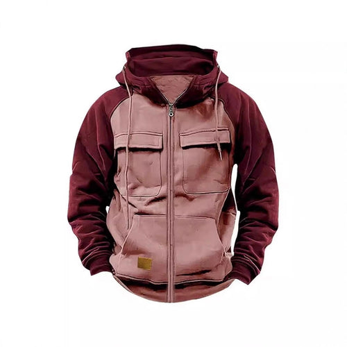Sporty hooded jacket for men with practical pockets and zipper Lune London