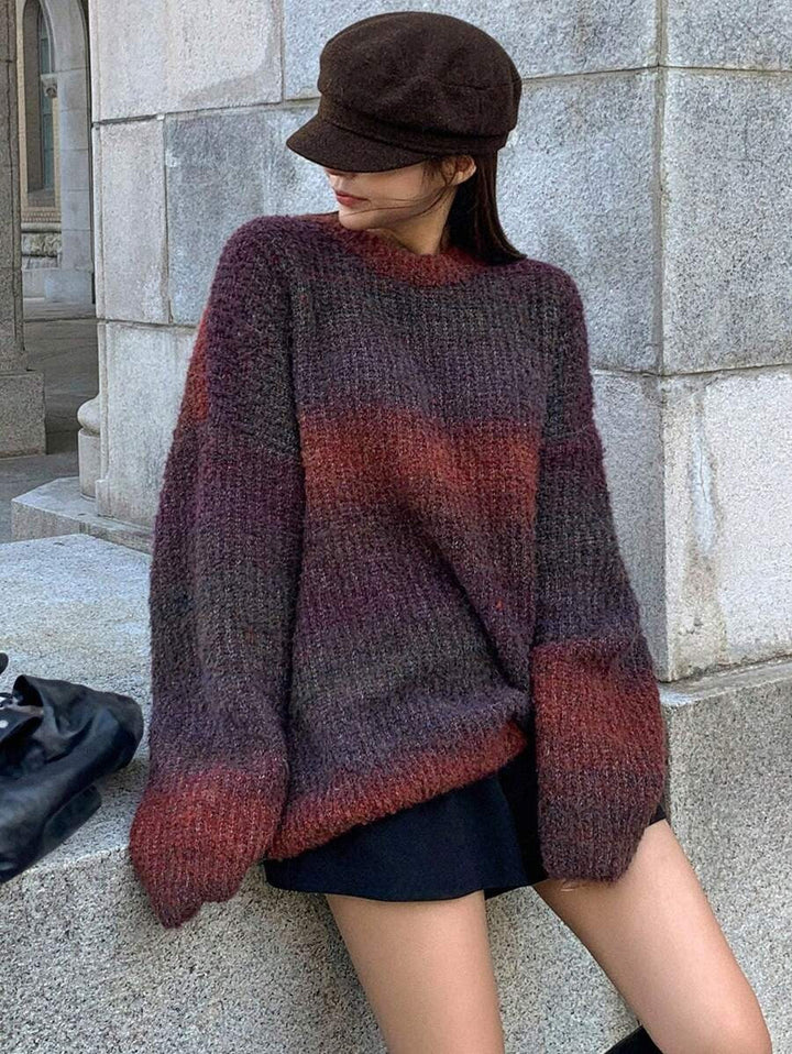 Women Oversized Sweater with Modern Gradient and Soft Material Lune London