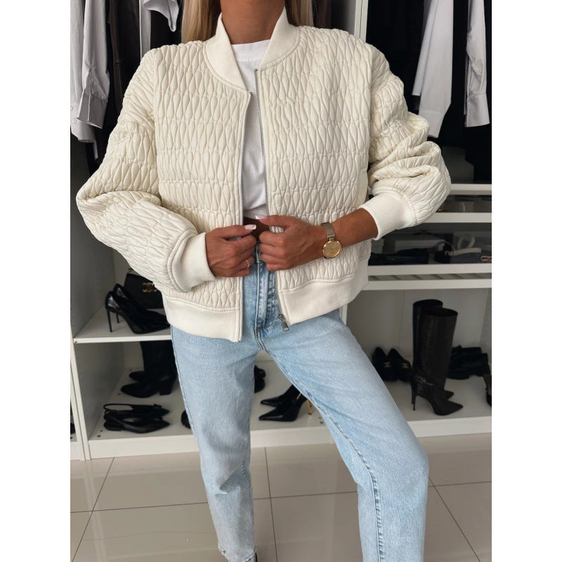 Quilted jacket for women with a sporty and elegant design featuring voluminous sleeves Lune London