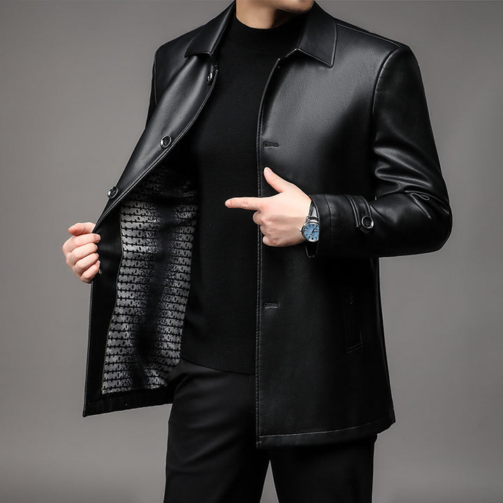 Faux leather jacket for men with elegant cut and practical pockets Lune London