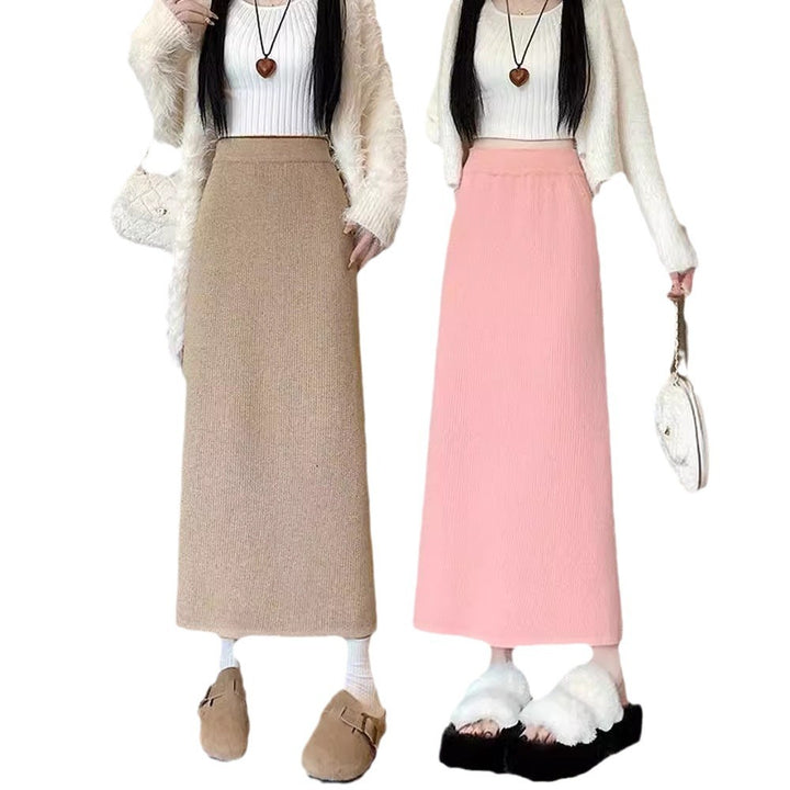 Knitted skirt for women with ribbed design Lune London