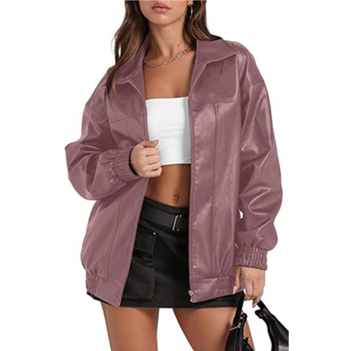 Ladies casual oversized jacket with elastic cuffs and practical pockets Lune London