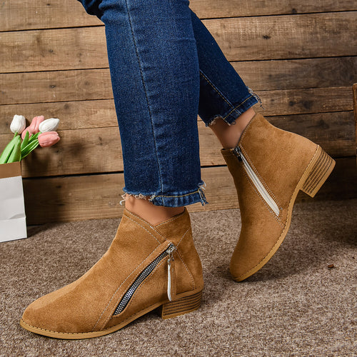 Ladies Stylish Ankle Boots with Zipper Fashion Lune London